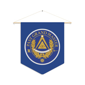Past Grand Master Blue Lodge Pennant - Circle Emblem of Wisdom and Guidance - Bricks Masons