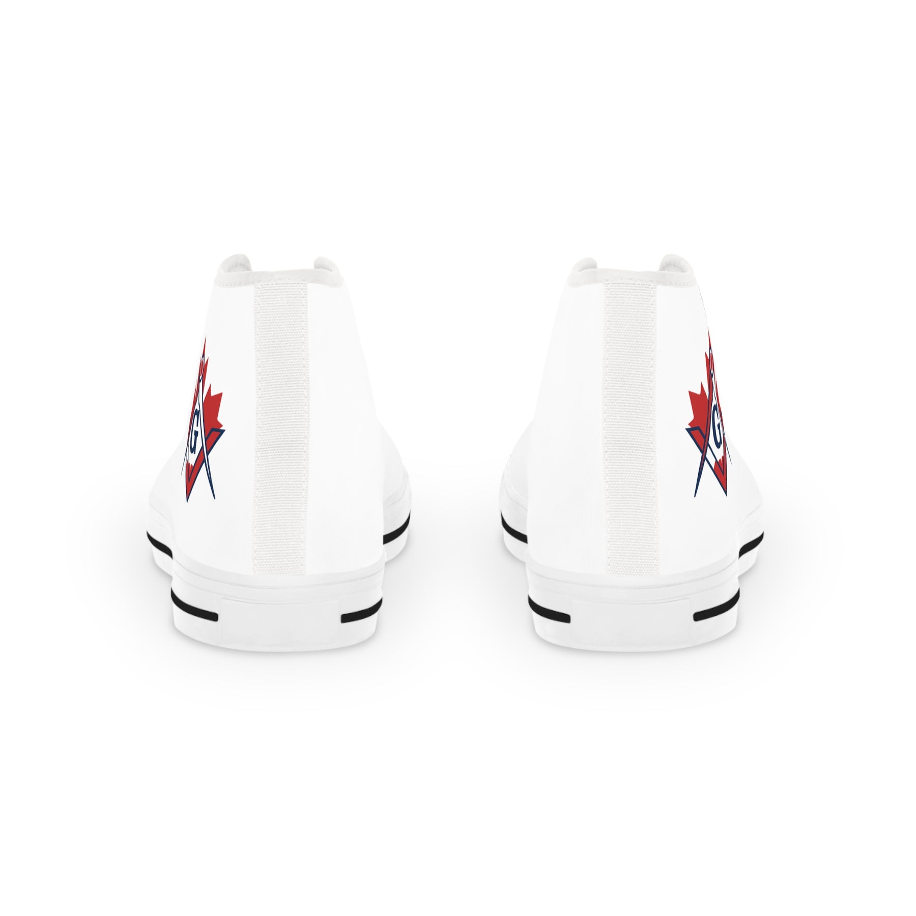 Master Mason Blue Lodge Canada Jurisdiction Sneaker - High Top Black & White Sole Canada Maple Leaf - Bricks Masons