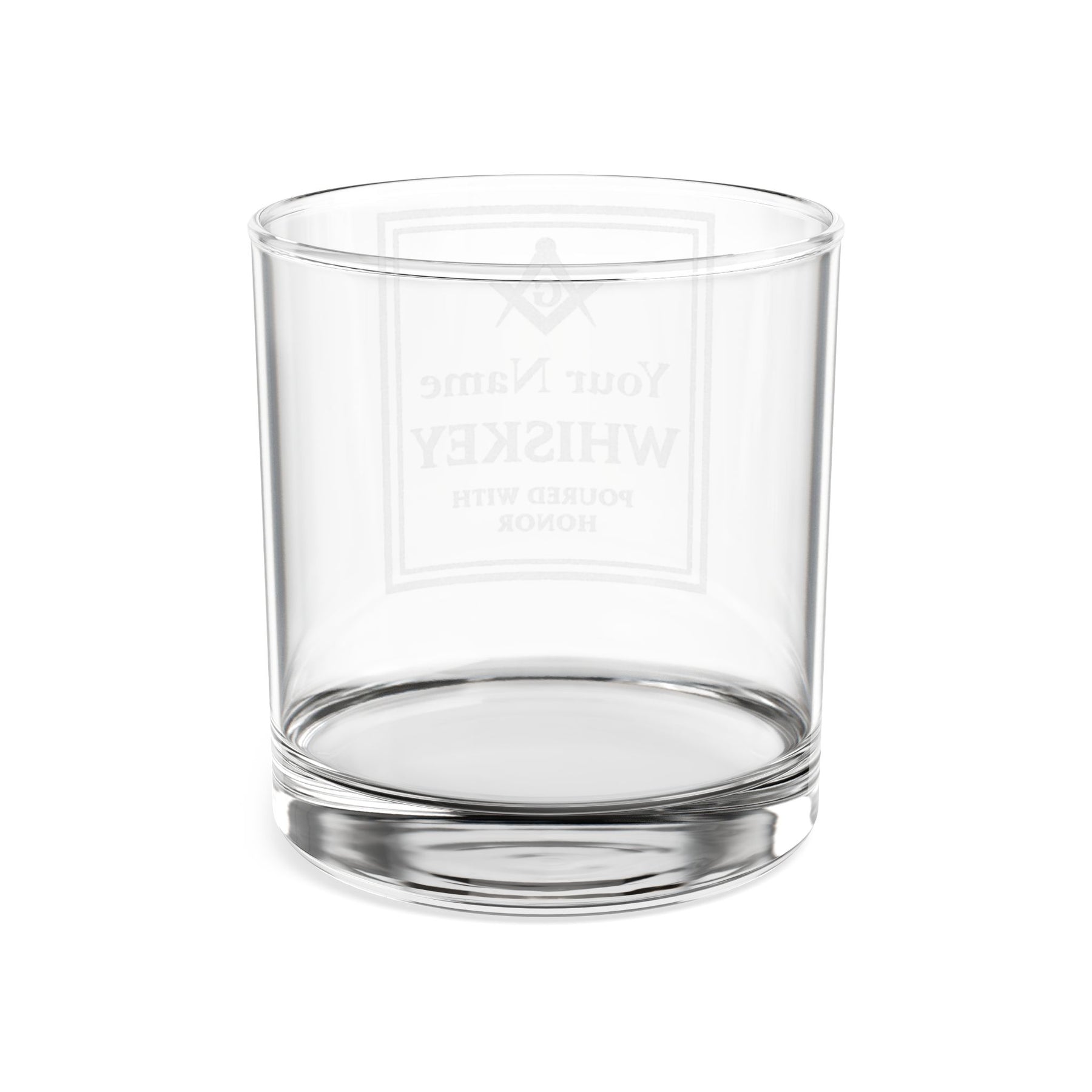 Master Mason Blue Lodge Whiskey Glass - Poured with Honor S&C G with Personalization