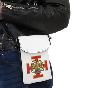 33rd Degree Scottish Rite Cell Phone Wallet - Red Cross With Gold Eagle Wings Down - Bricks Masons