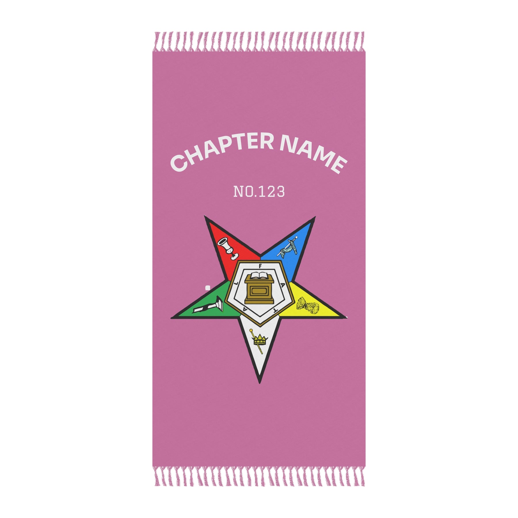 OES Towel - Pink Polyester Customizable Beach Cloth - Bricks Masons