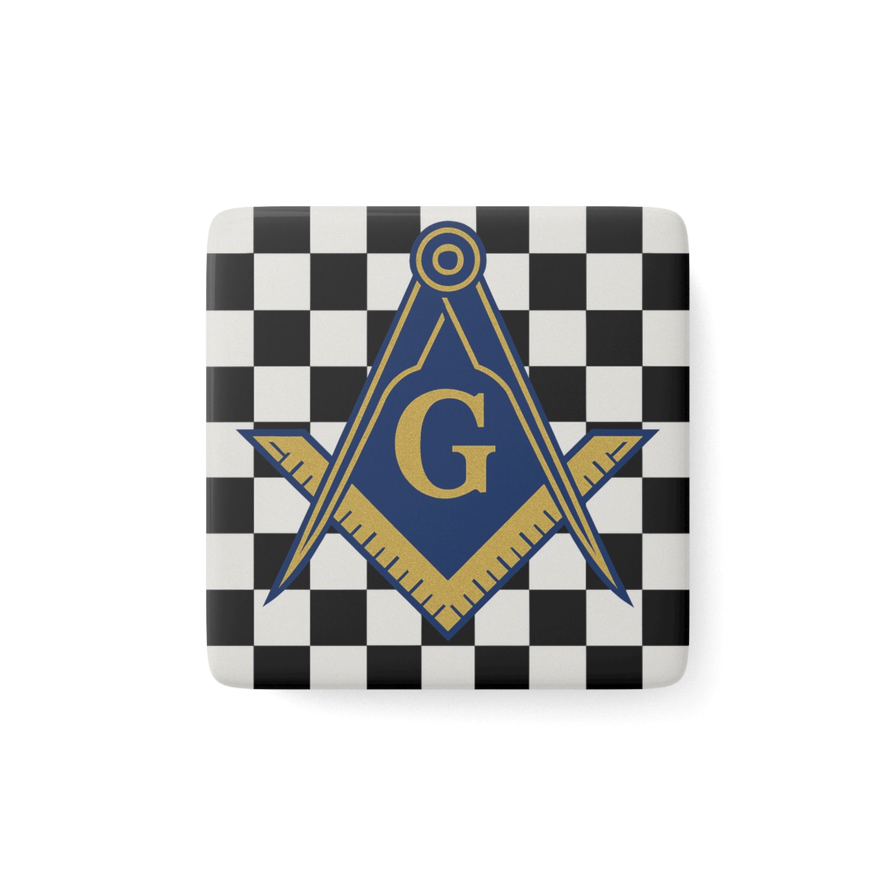 Master Mason Blue Lodge Magnet - Porcelain With Magnet - Bricks Masons