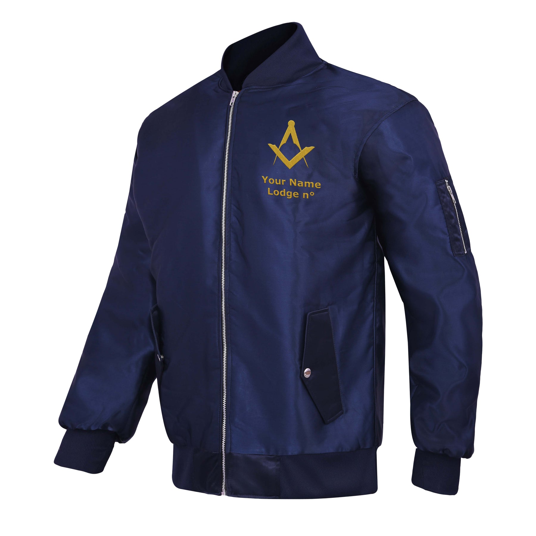 Master Mason Blue Lodge Jacket - Blue Color With Gold Embroidery - Bricks Masons