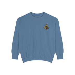 Master Mason Blue Lodge Sweatshirt - Embroidered Emblem Square & Compass G - Bricks Masons