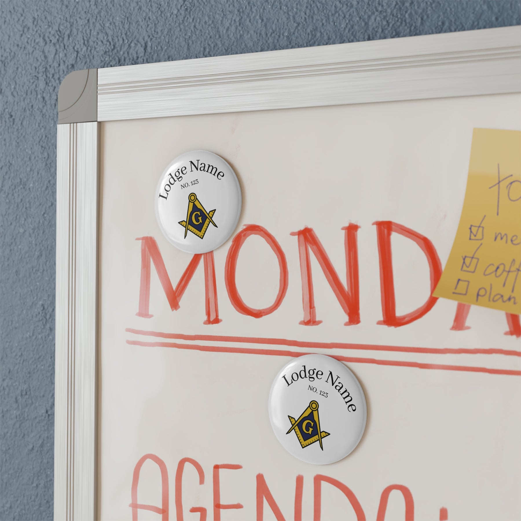 Master Mason Blue Lodge Magnet - Decorative Refrigerator Custom - Bricks Masons