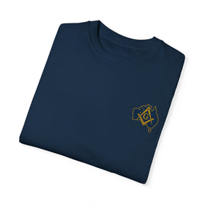 Master Mason Blue Lodge Australia Jurisdiction T-Shirt - Mason Garment-Dyed Tee - Bricks Masons