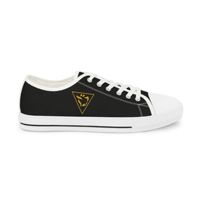 Grand Tiler of Solomon Sneaker - Low Top Sneaker Black & White Golden Emblem - Bricks Masons