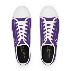 LOCOP Sneaker - Low Top Sneaker Black & White Purple Canvas White Emblem - Bricks Masons