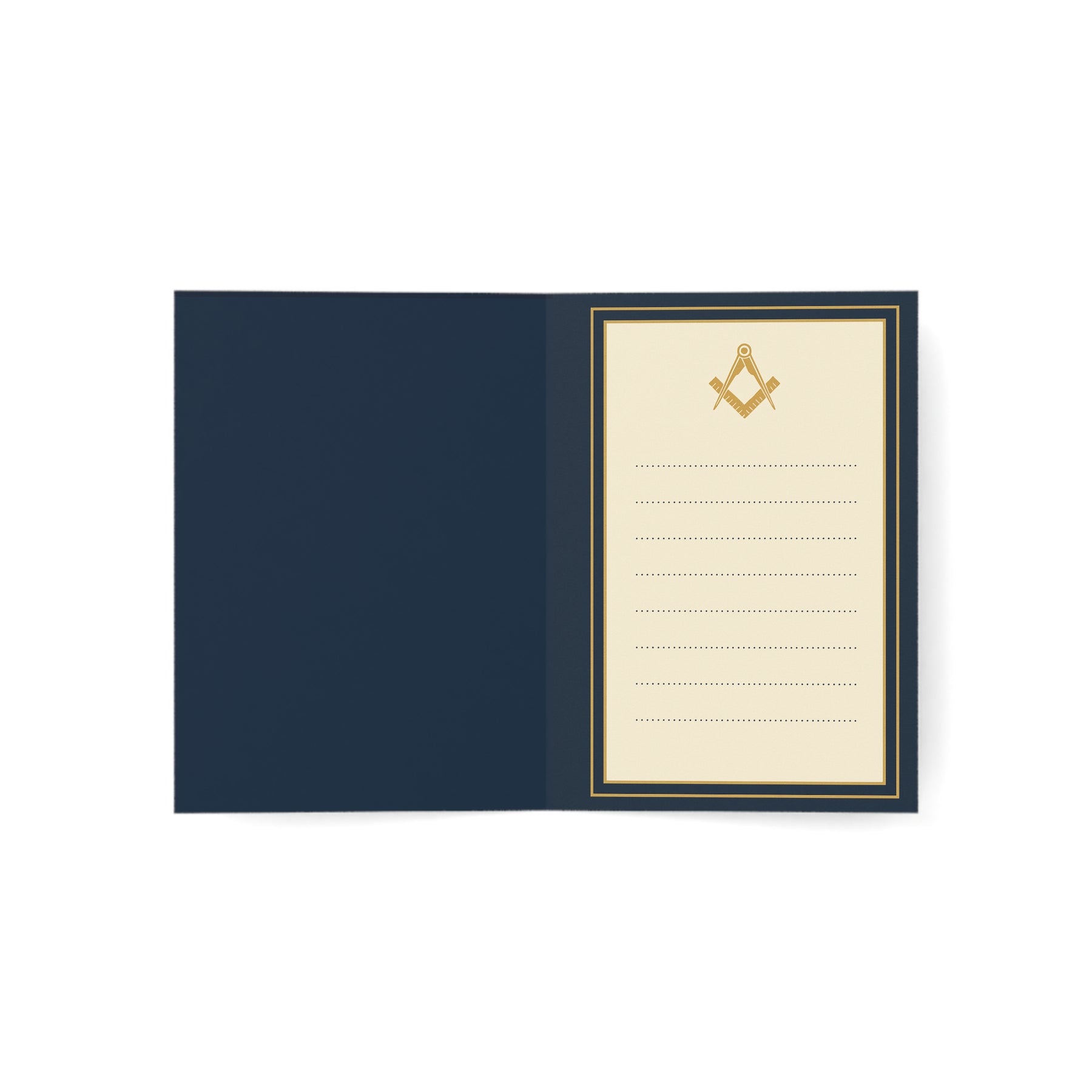 Master Mason Blue Lodge Greeting Card - Square & Compass G with Pillars Christmas Edition - Bricks Masons