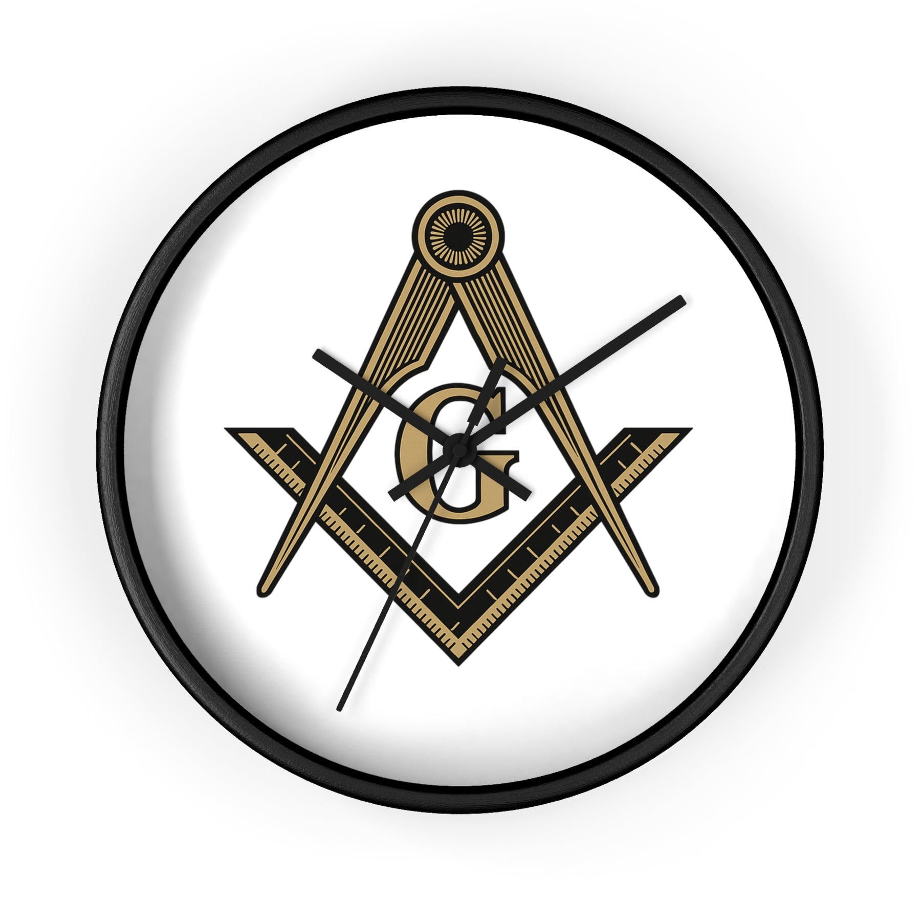 Master Mason Blue Lodge Clock - Distinguished S&C G on White Dial - Bricks Masons