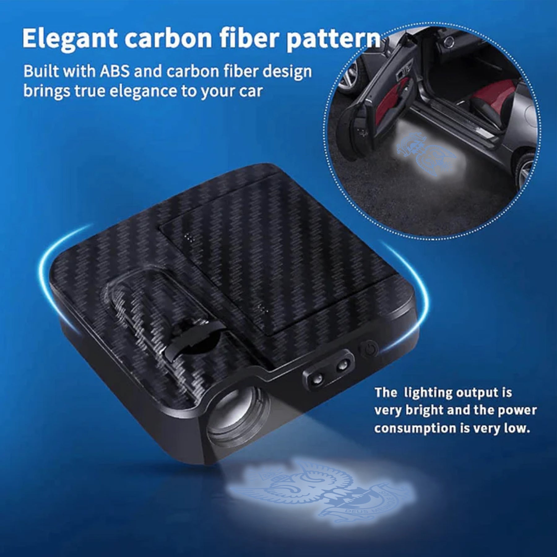 33rd Degree Scottish Rite Car Door Light Projector - Customizable Wireless LED Wings Up - Bricks Masons