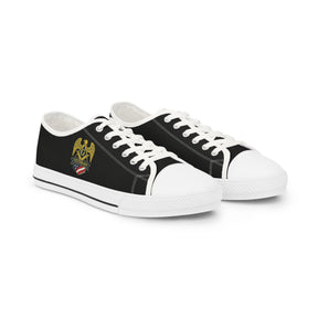 Master Mason Blue Lodge Sneaker - Low Top Sneaker Black & White Veteran Mason - Bricks Masons