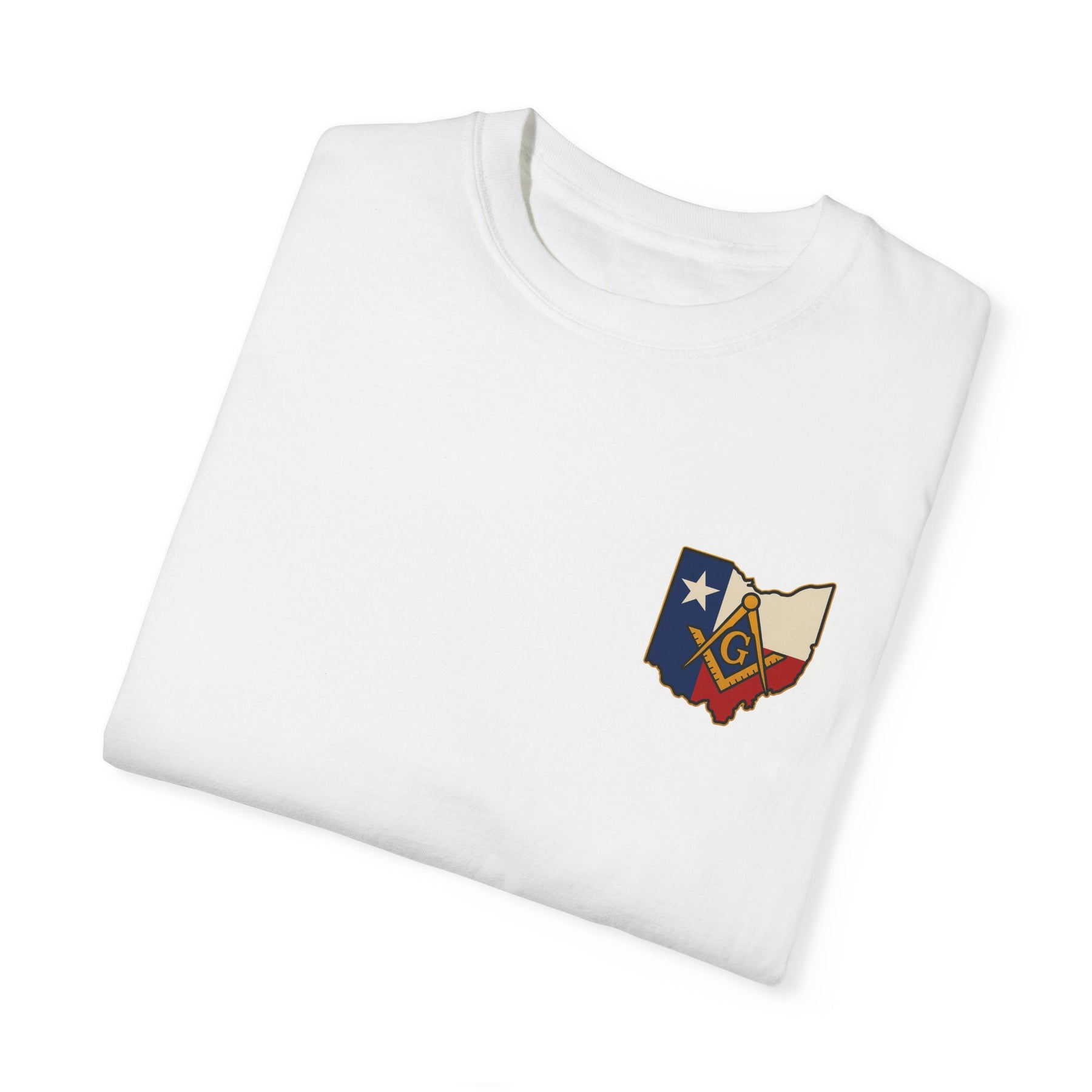 Master Mason Blue Lodge T-Shirt - Garment-Dyed Ohio Mason - Bricks Masons