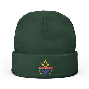 National Sojourners Beanie - Knit Embroidery Emblem - Bricks Masons