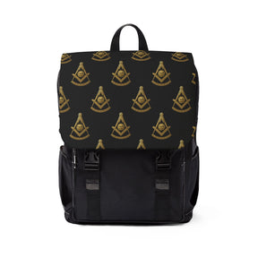 Past Master Blue Lodge Backpack - Gold Square & Compass With Sun - Bricks Masons