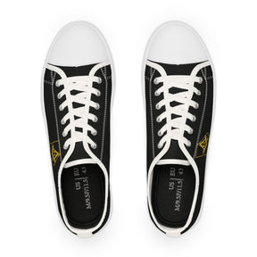 Master Mason Blue Lodge Sneaker - Low Top Sneaker Black & White Georgia Map Mason - Bricks Masons