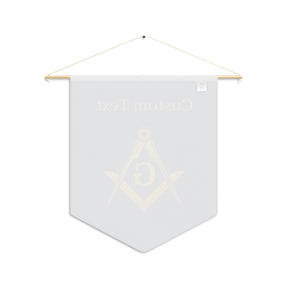 Master Mason Blue Lodge Pennant - Gold & Blue Square & Compass G with Personalization - Bricks Masons