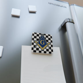 Master Mason Blue Lodge Magnet - Porcelain With Magnet - Bricks Masons