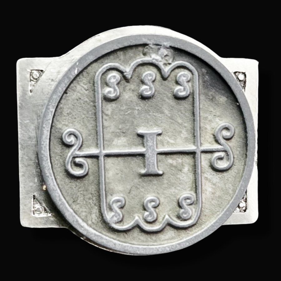 Demon Ring 7 Marquis Aamon 72 Demons Lesser Key of Solomon Goetia In Silver 2.2 cm x 1.8 cm 18 Gr Art 1785 - Bricks Masons