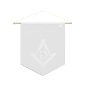 Master Mason Blue Lodge Pennant - Silver Square & Compass G with Customization - Bricks Masons
