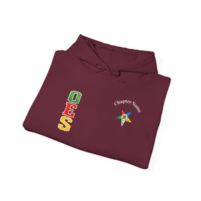 OES Hoodie - Colorful Eastern Star & Initials with Personalization - Bricks Masons