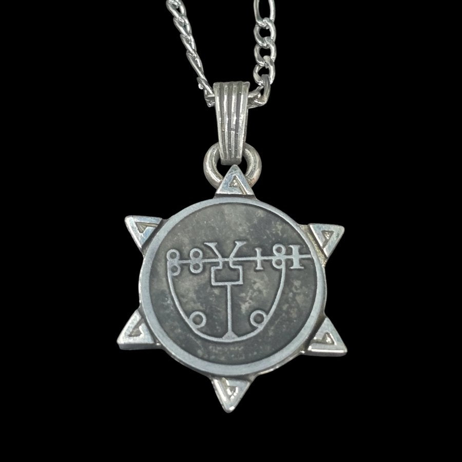Demon Pendant 14 MARQUIS LERAJE and Secret Seal of Solomon 72 Demons Lesser Key of Solomon Goetia In Silver 3 x 2.5 cm 12 Gr Art 1873 - Bricks Masons