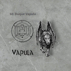 Demon Pendant 60 DUKE VAPULA and Secret Seal of Solomon 72 Demons Lesser Key of Solomon Goetia In Silver 3 x 2.5 cm 12 Gr Art 1919 - Bricks Masons