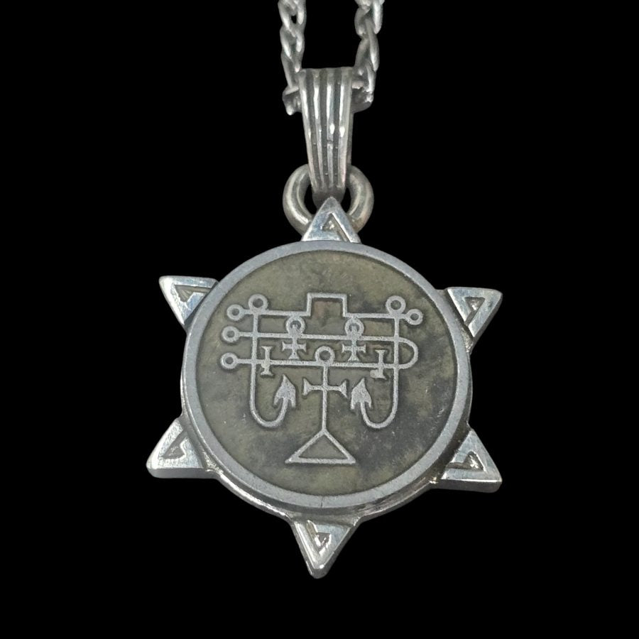 I wove Demon 62 PRESIDENT VALAC and Secret Seal of Solomon 72 Demons Lesser Key of Solomon Goetia In Silver 3 x 2.5 cm 12 Gr Art 1921 - Bricks Masons