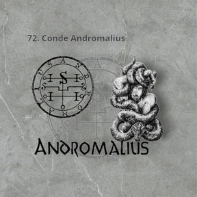 I commemorate Demon 72 COUNT ANDROMALIUS and Secret Seal of Solomon 72 Demons Lesser Key of Solomon Goetia In Silver 3 x 2.5 cm 12 Gr Art 1931 - Bricks Masons