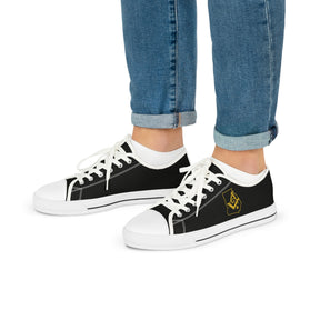 Master Mason Blue Lodge Sneaker - Low Top Sneaker Black & White Georgia Map Mason - Bricks Masons