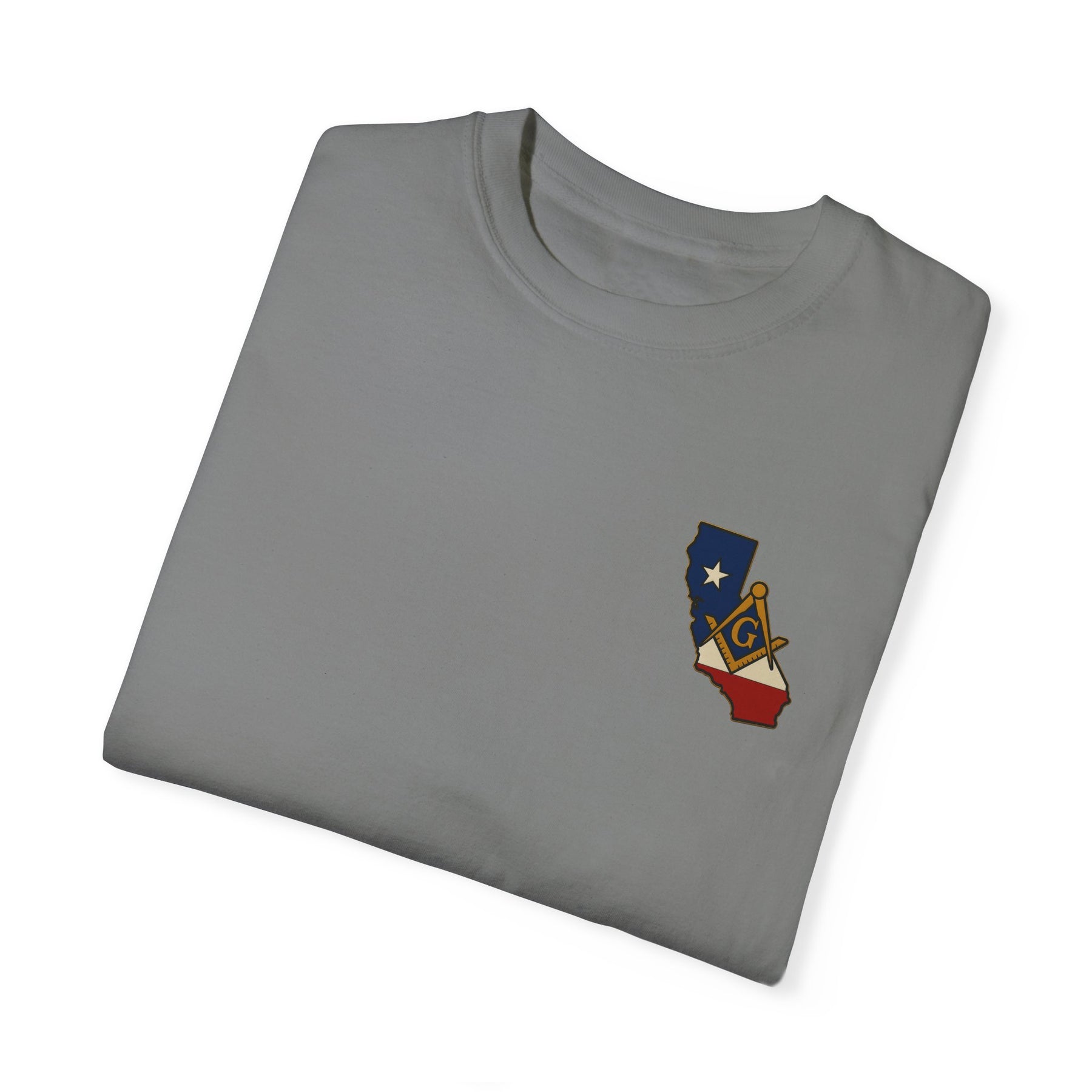 Master Mason Blue Lodge T-Shirt - Garment-Dyed California Mason - Bricks Masons