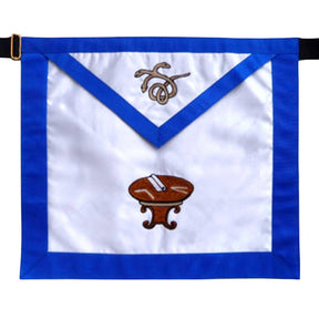 22nd Degree Scottish Rite Apron - White & Blue Knight Royal Axe - Bricks Masons