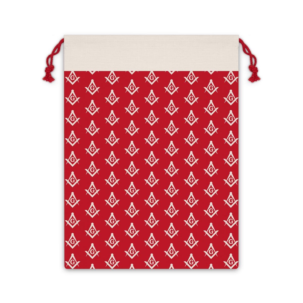 Master Mason Blue Lodge Gift Bag - Square & Compass G Emblem Tiled Print - Bricks Masons