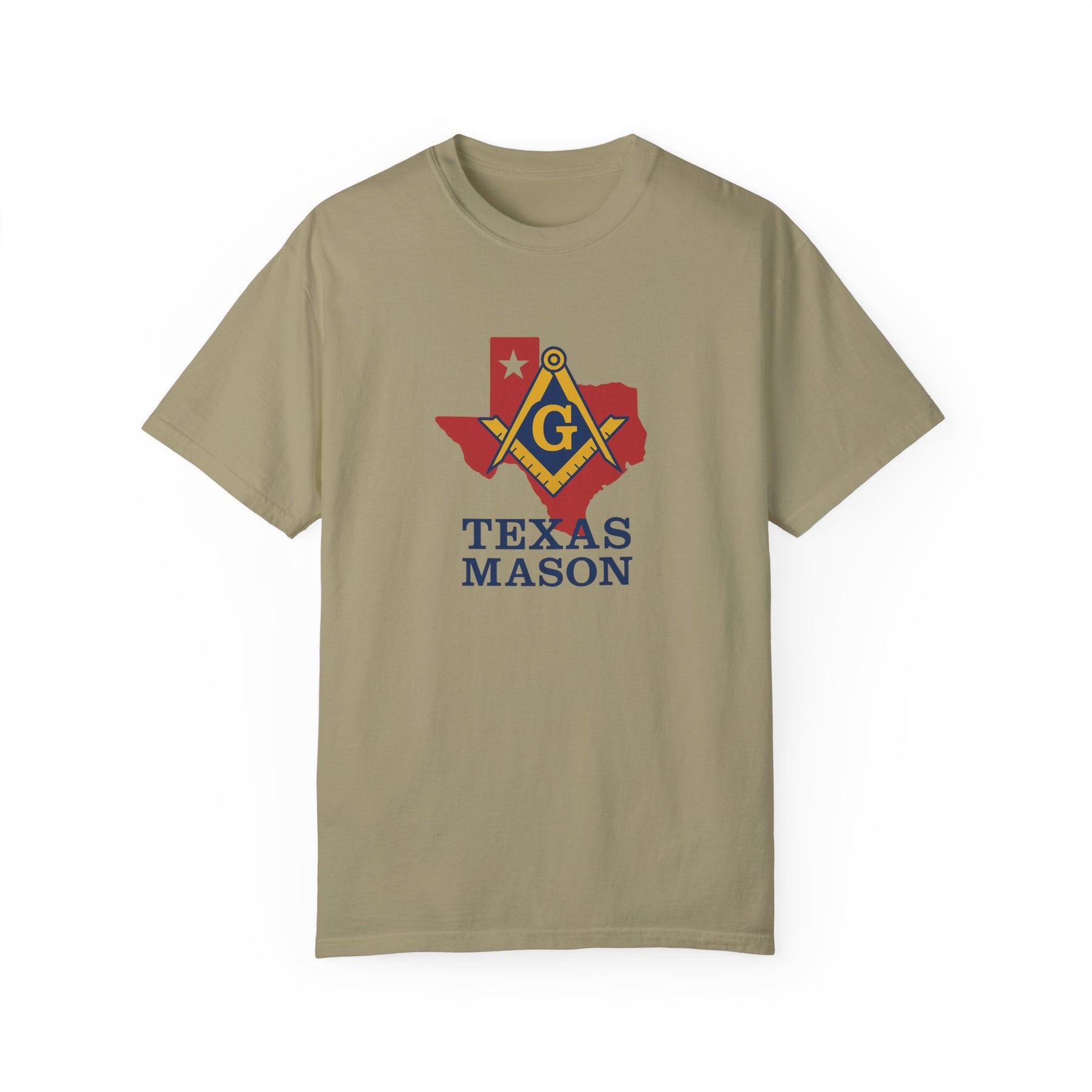 Master Mason Blue Lodge T-Shirt - Texas Mason Garment-Dyed Tee - Bricks Masons
