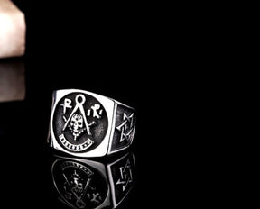 Past Master Blue Lodge Ring - Silver In Stainless Steel - Bricks Masons