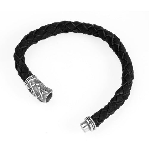 Master Mason Blue Lodge Bracelet - Black Leather Bracelet With Magnetic Buckle - Bricks Masons