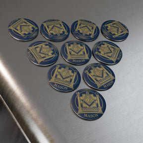 Master Mason Blue Lodge Magnet - Decorative Refrigerator - Bricks Masons