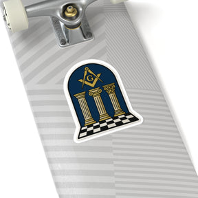 Master Mason Blue Lodge Sticker Decal - Kiss-Cut Colorful - Bricks Masons
