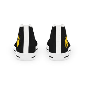 Knights of Constantinople Sneaker - High Top Black & White Golden Emblem - Bricks Masons