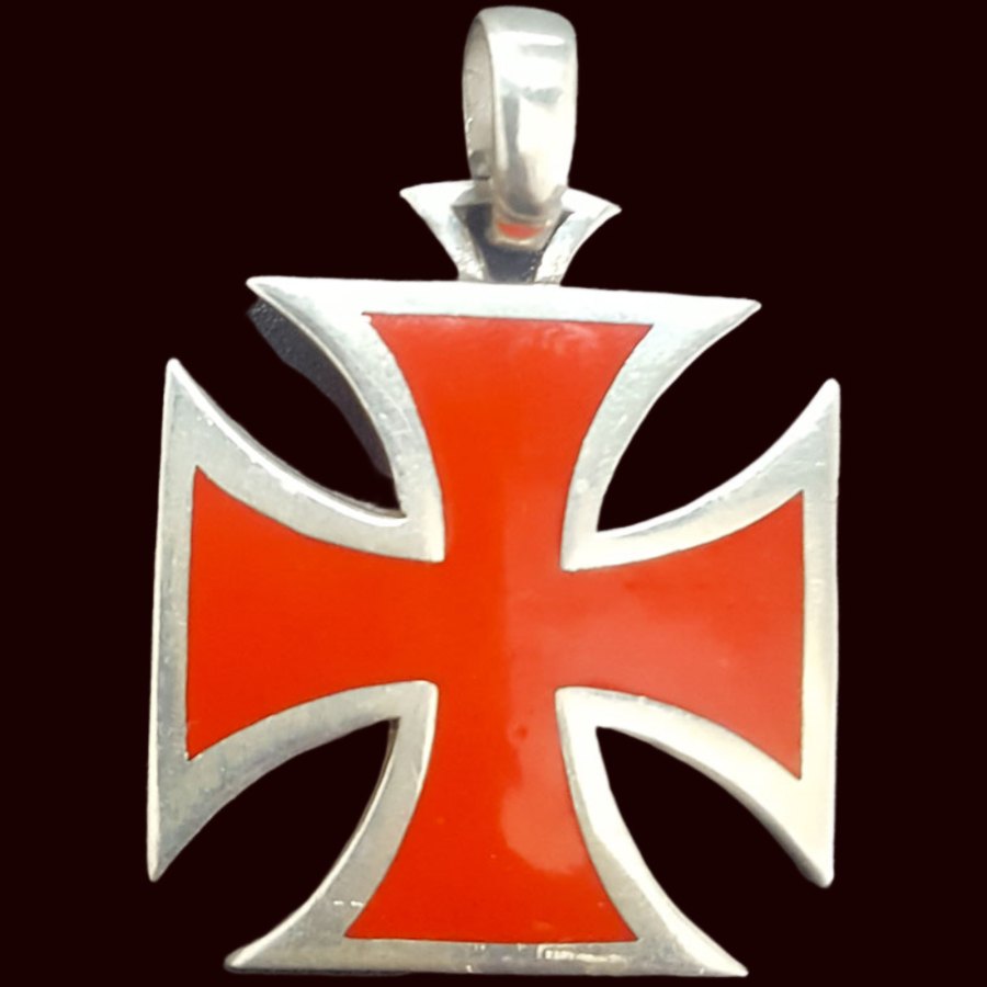 Knights Templar Cross in Silver 4.5 cm 21 g Art 293 - Bricks Masons