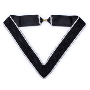30th Degree Scottish Rite Collarette - Black & White Moire - Bricks Masons