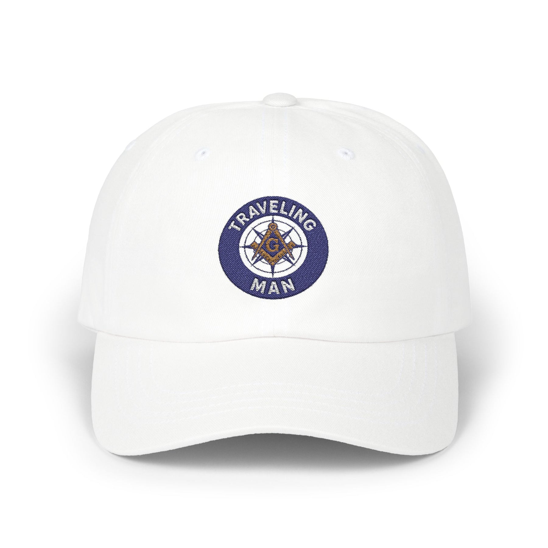 Master Mason Blue Lodge Baseball Cap - Embroidered Traveling Man Dad Cap - Bricks Masons