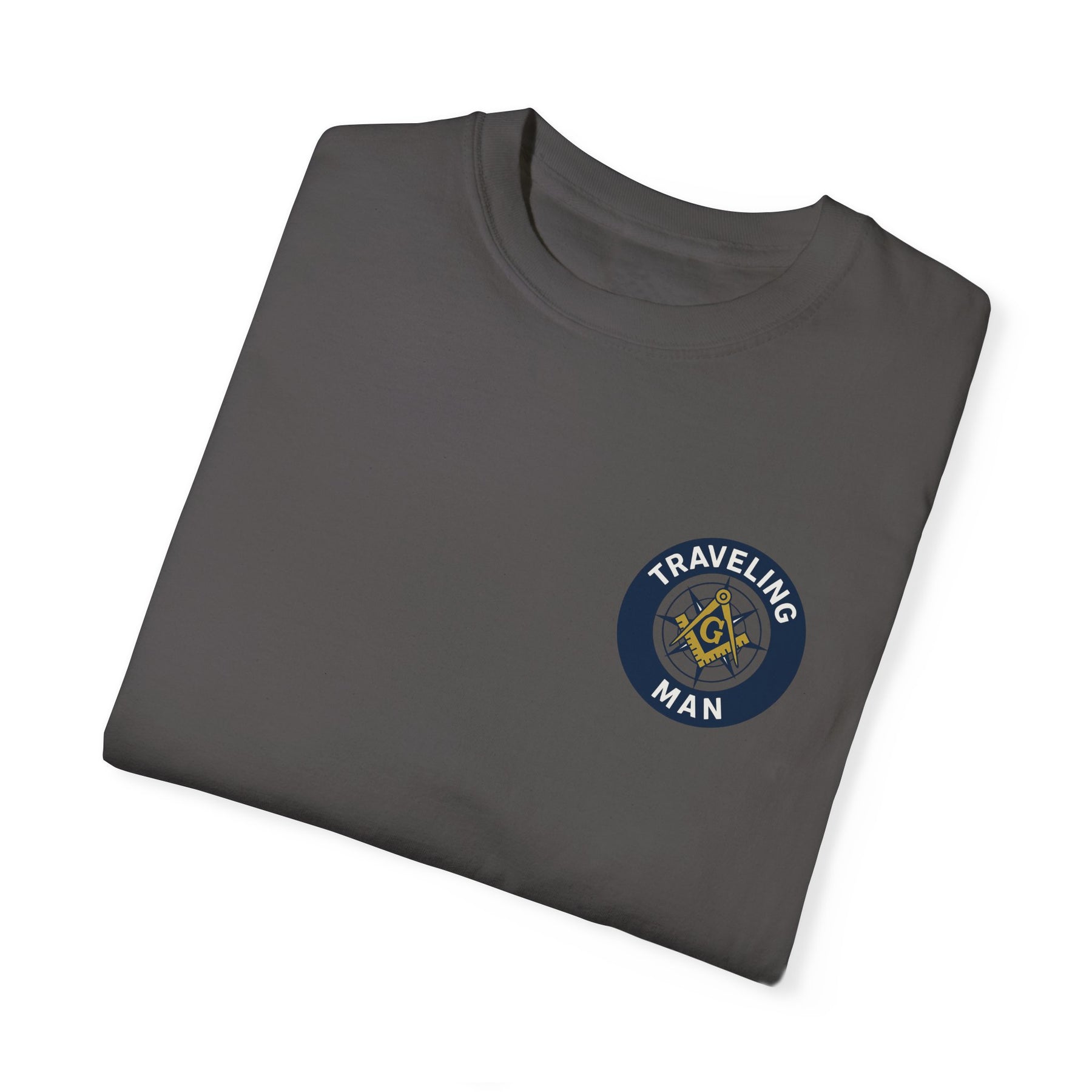 Master Mason Blue Lodge T-Shirt - Traveling Mason Garment-Dyed Tee - Bricks Masons