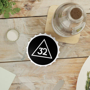 32nd Degree Scottish Rite Bottle Opener - Black & White - Bricks Masons