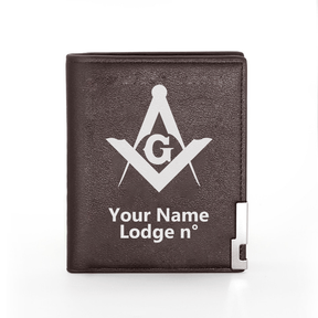 Master Mason Blue Lodge Wallet - Black & Brown