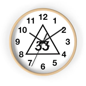 33rd Degree Scottish Rite Clock - Wooden Frame - Bricks Masons