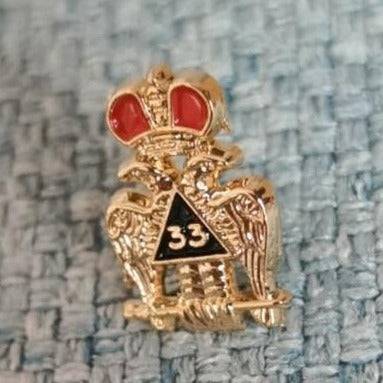 33rd Degree Scottish Rite Lapel Pin - Wings Down - Bricks Masons