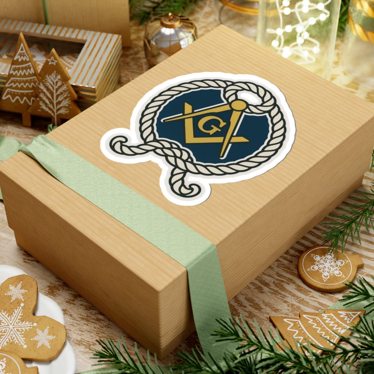 Master Mason Blue Lodge Sticker Decal - Kiss-Cut The Cable Tow S & C - Bricks Masons