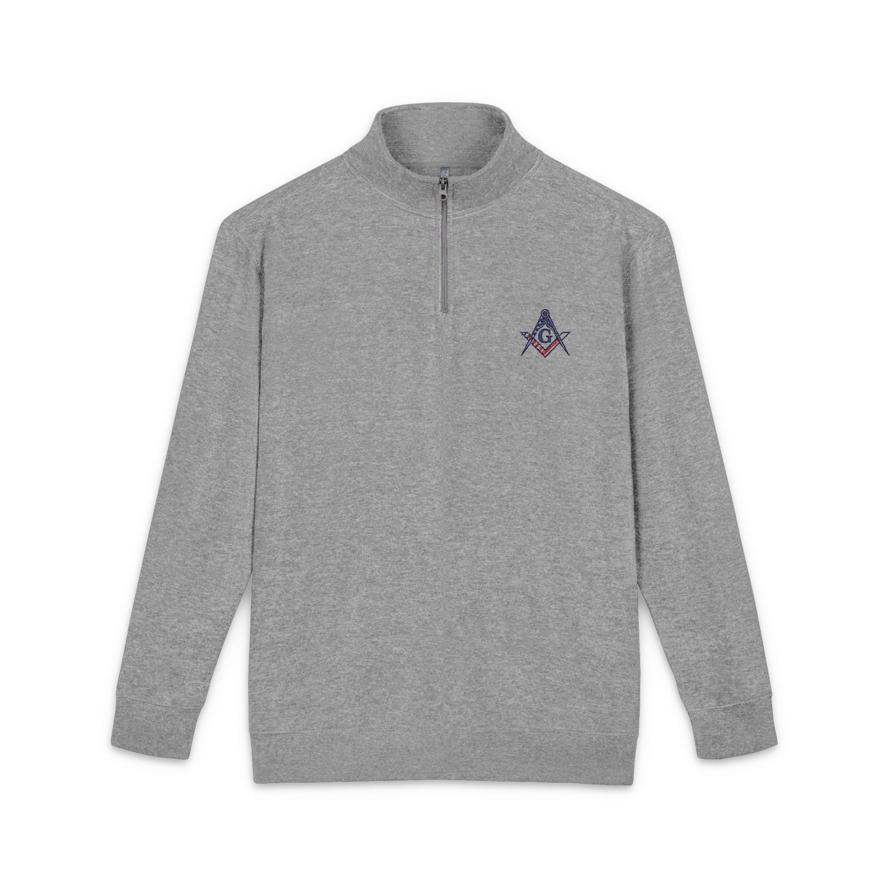 Master Mason Blue Lodge Sweatshirt - Embroidered S&C G with USA Flag Print