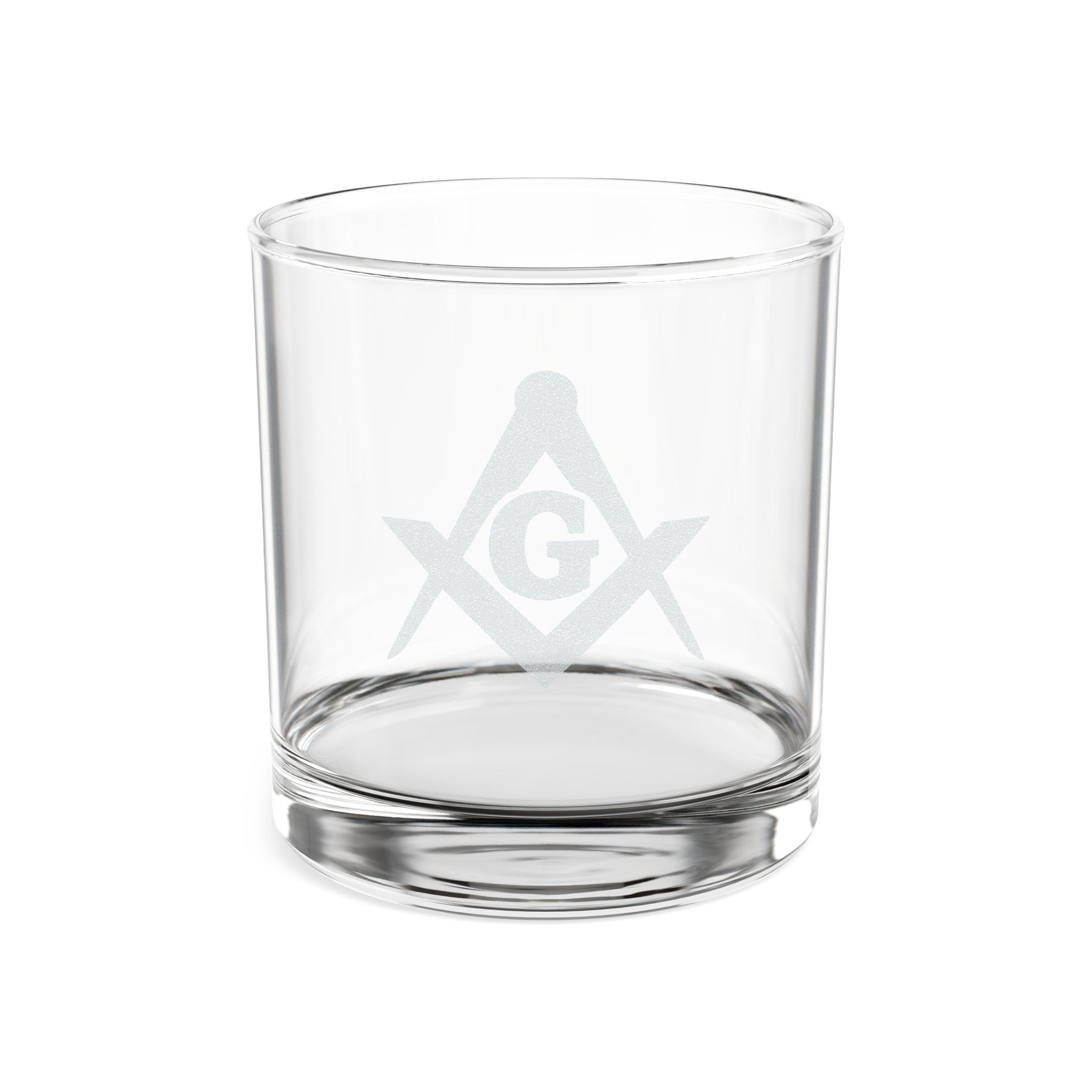 Master Mason Blue Lodge Whiskey Glass - Square & Compasses with G